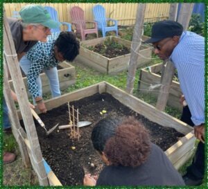 Gaia Home Garden Club Members in the Garden
