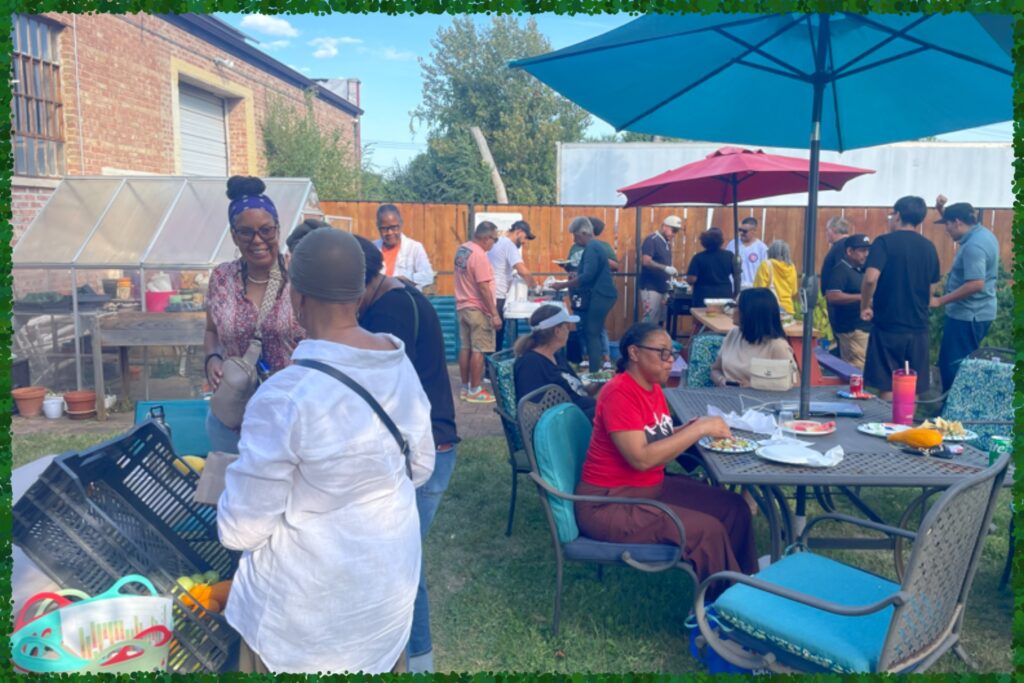 Community Members Chatting at the Gaia Event